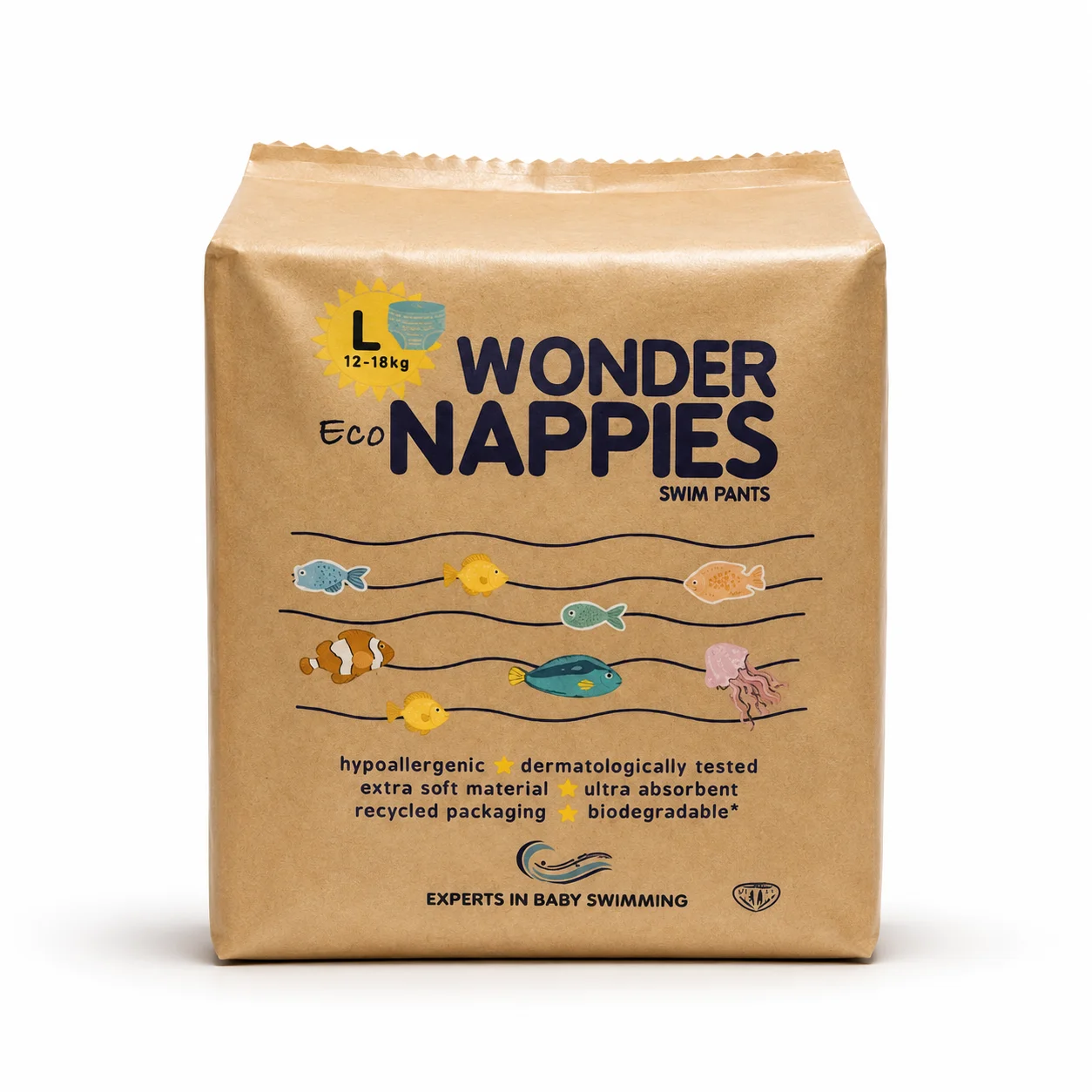 Wonder Nappies Eco Swim Pants - Large (L) 12–18 kg (15 Pants)