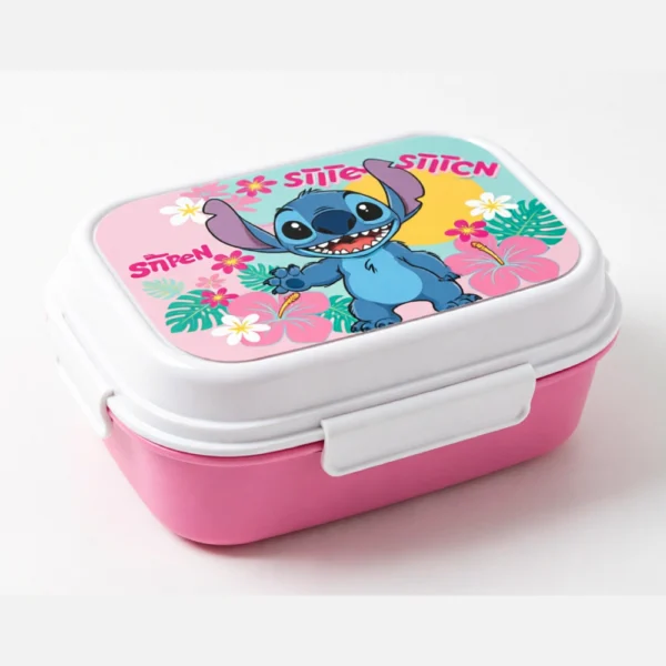Disney Stitch Lunch Box With 4 Clip Closures & 4 Trays