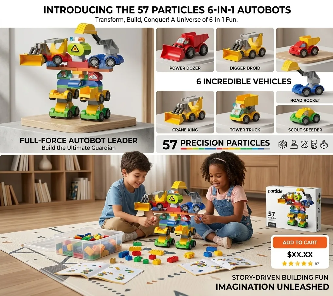 57 Particles 6 in 1 Autobots - Image 1
