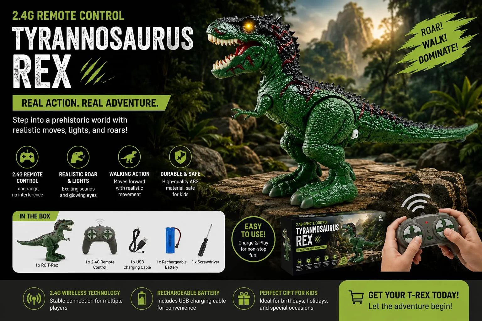 2.4G Remote Control Tyrannosaurus Rex - Image 1