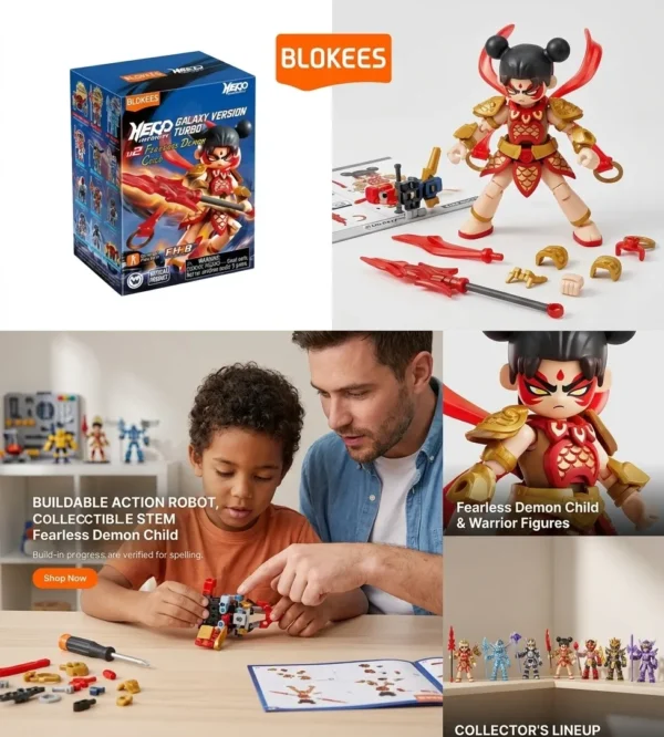 Blokees Hero Infinity Galaxy Turbo | Fearless Demon Child & Warrior Figures | Buildable Action Robot Model Kits | Collectible STEM Construction Toys for Kids & Adults